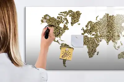 Magnetic marker board world map design