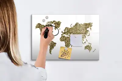 Magnetic marker board world map design