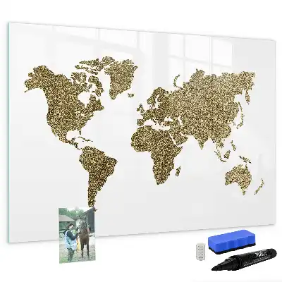 Magnetic marker board world map design