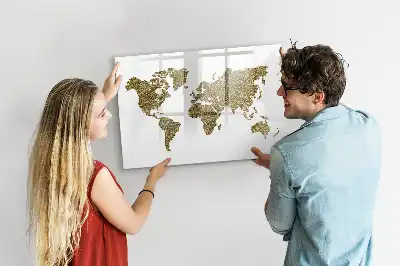 Magnetic marker board world map design