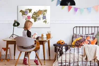 Magnetic marker board world map design
