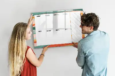 Magnetic marker board retro weekly planner
