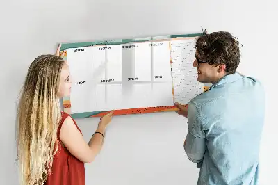 Magnetic marker board retro weekly planner