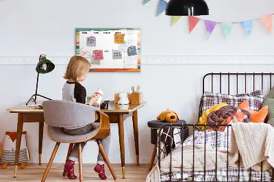 Magnetic marker board retro weekly planner
