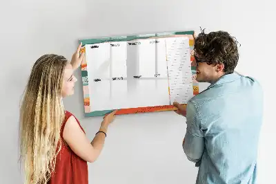 Magnetic marker board retro weekly planner