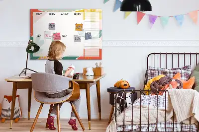 Magnetic glass dry erase board weekly planner