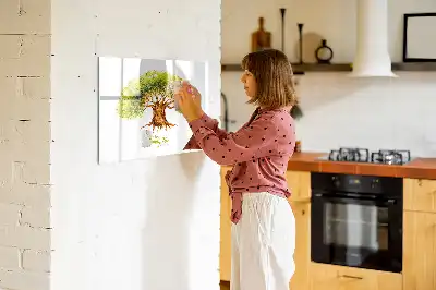 Magnetic glass dry erase board with family tree design