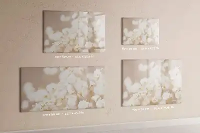 Magnetic marker board with small white flowers print