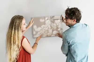 Magnetic marker board with small white flowers print