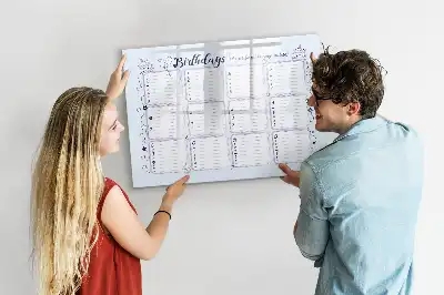 Magnetic glass dry erase board birthday card design