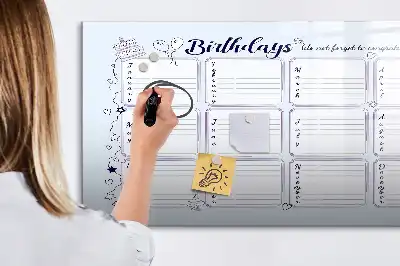 Magnetic glass dry erase board birthday card design