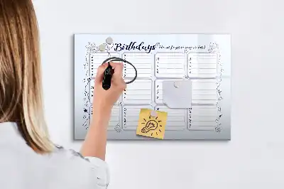 Magnetic glass dry erase board birthday card design