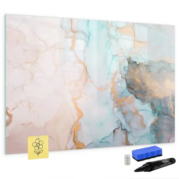 Magnetic marker board with an abstract image print
