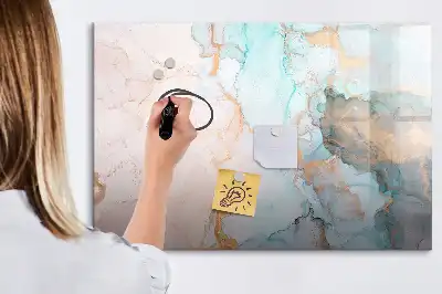 Magnetic marker board with an abstract image print