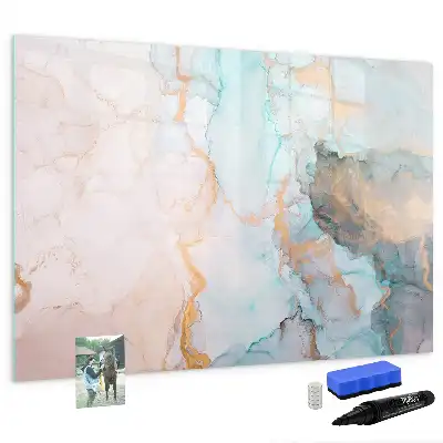 Magnetic marker board with an abstract image print