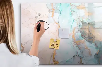 Magnetic marker board with an abstract image print