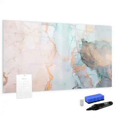 Magnetic marker board with an abstract image print