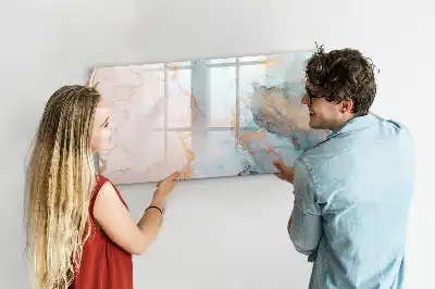Magnetic marker board with an abstract image print