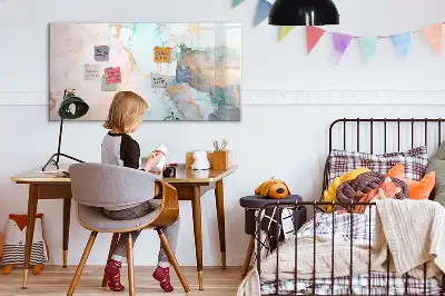 Magnetic marker board with an abstract image print