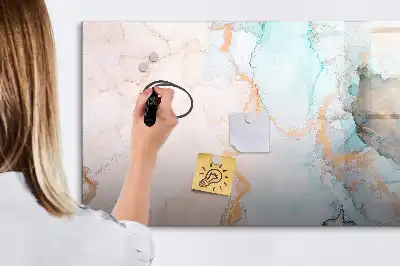 Magnetic marker board with an abstract image print