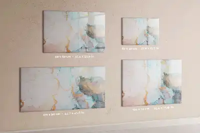 Magnetic marker board with an abstract image print