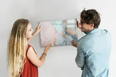Magnetic marker board with an abstract image print