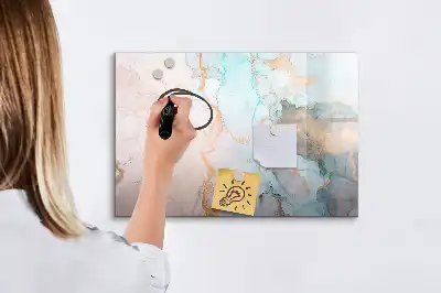 Magnetic marker board with an abstract image print