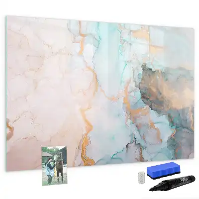 Magnetic marker board with an abstract image print
