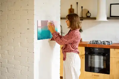 Magnetic marker board with beach and sea design