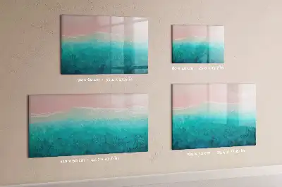 Magnetic marker board with beach and sea design