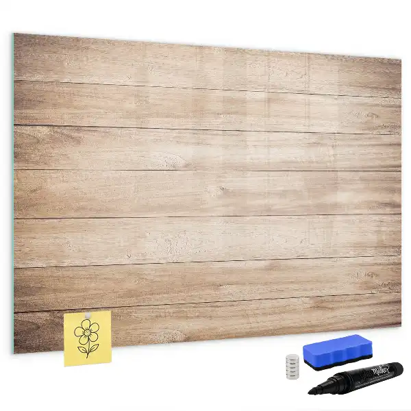 Magnetic marker board with wood texture finish