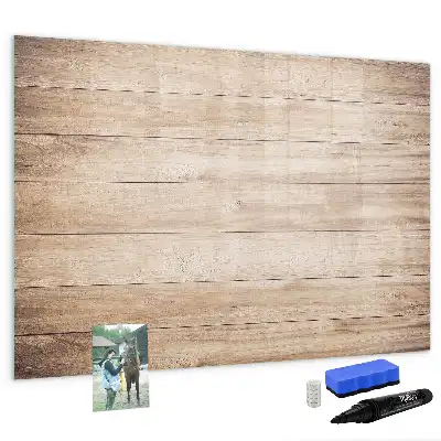Magnetic marker board with wood texture finish