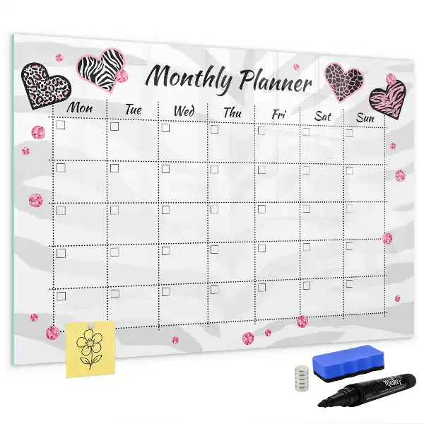 Magnetic marker board elegant monthly planner