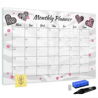 Magnetic marker board elegant monthly planner