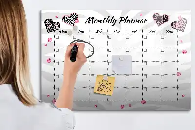 Magnetic marker board elegant monthly planner