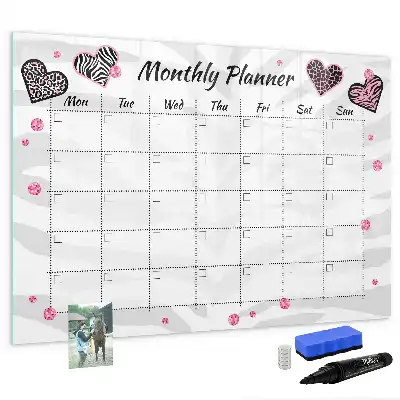Magnetic marker board elegant monthly planner