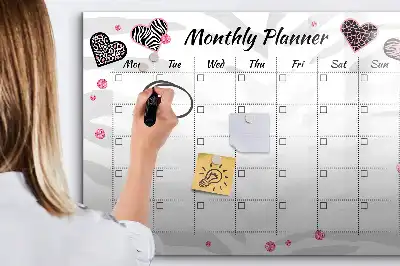 Magnetic marker board elegant monthly planner