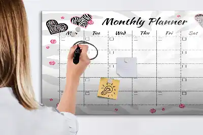 Magnetic marker board elegant monthly planner