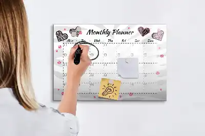 Magnetic marker board elegant monthly planner