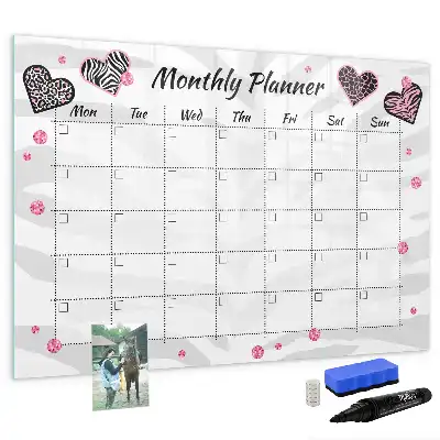 Magnetic marker board elegant monthly planner