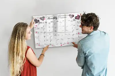 Magnetic marker board elegant monthly planner