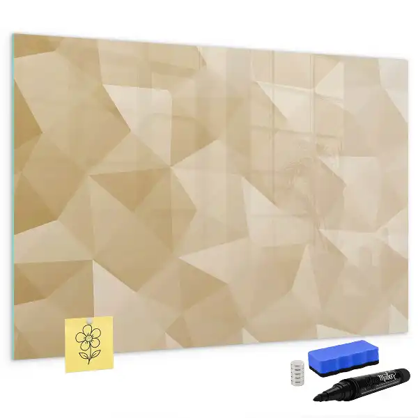 Magnetic glass dry erase board triangle abstraction print