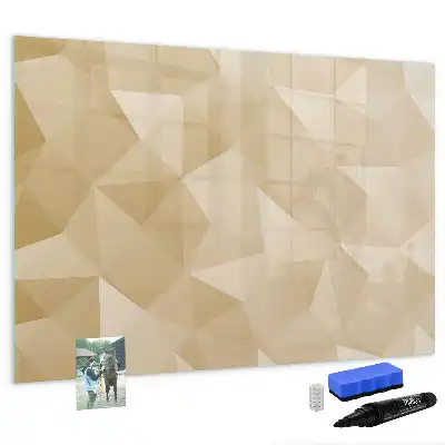 Magnetic glass dry erase board triangle abstraction print