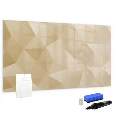 Magnetic glass dry erase board triangle abstraction print