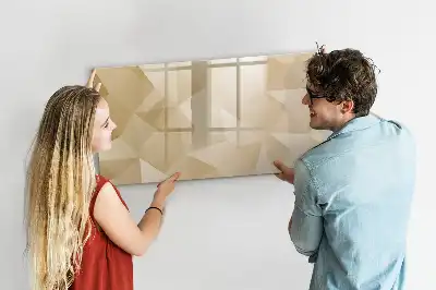 Magnetic glass dry erase board triangle abstraction print