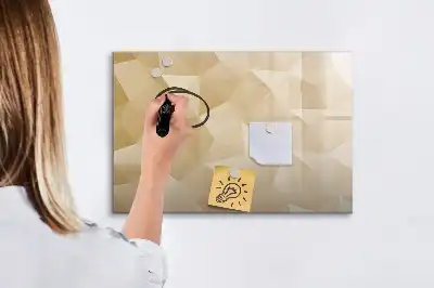 Magnetic glass dry erase board triangle abstraction print