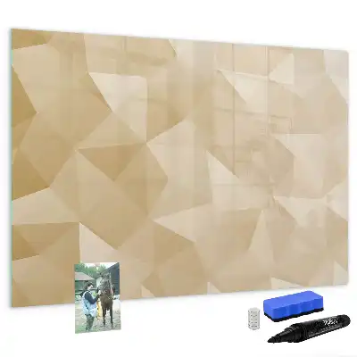 Magnetic glass dry erase board triangle abstraction print