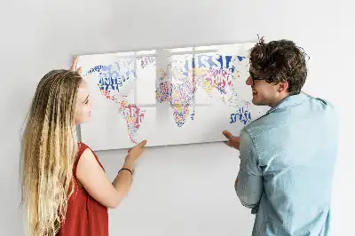 Magnetic world map marker board showing individual countries