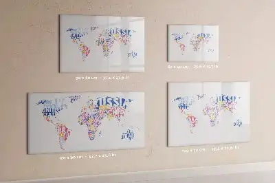 Magnetic world map marker board showing individual countries