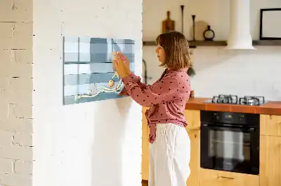 Magnetic glass dry erase board with plants and shells design